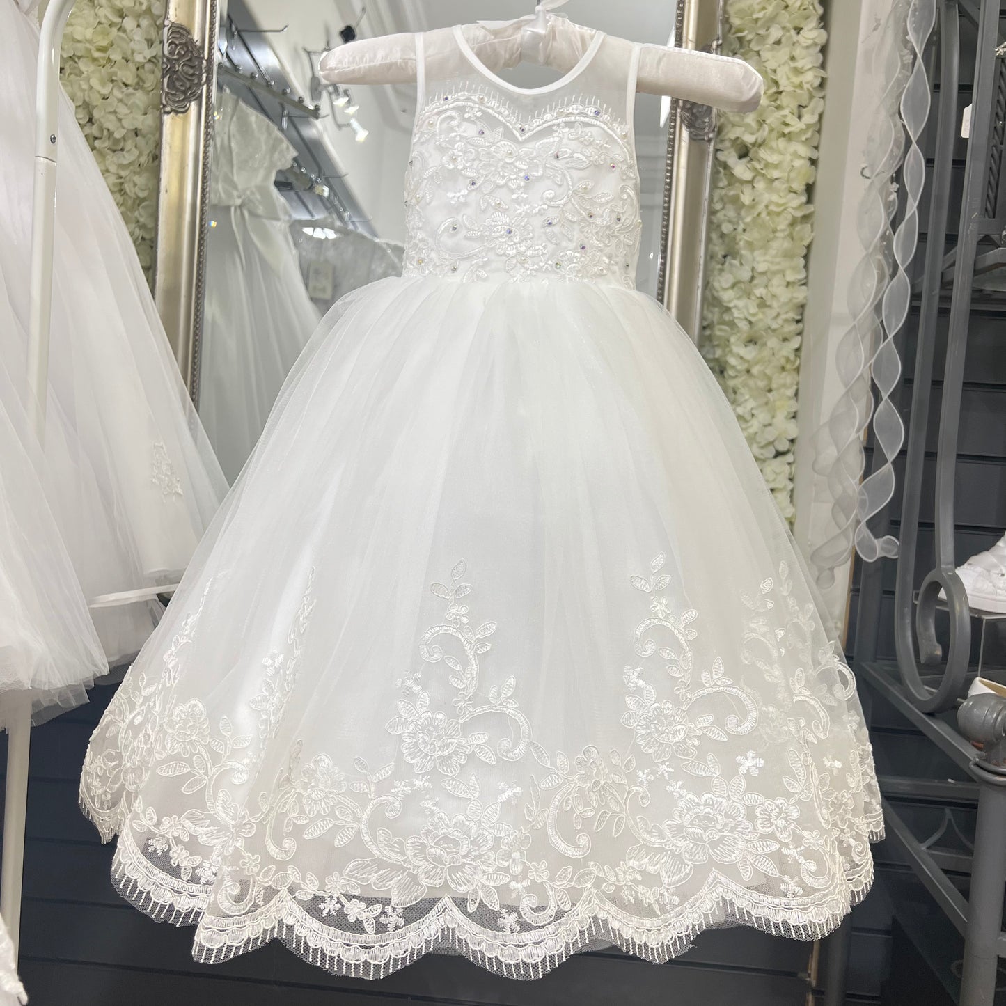 Girls “Megan” Ivory Occasion Dress