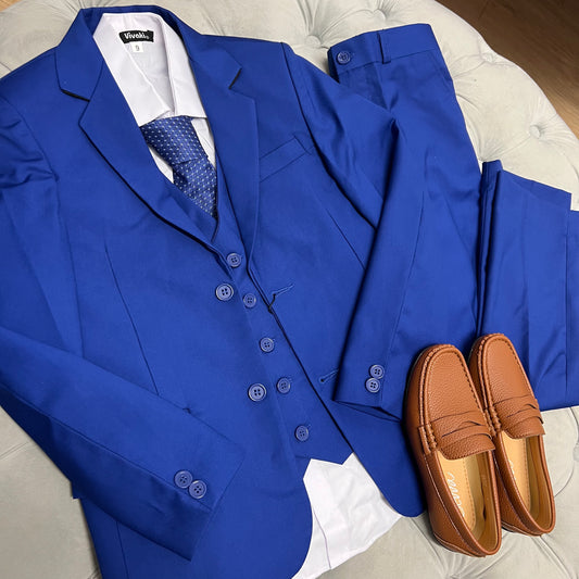 Boys Royal Blue 5 Piece Suit