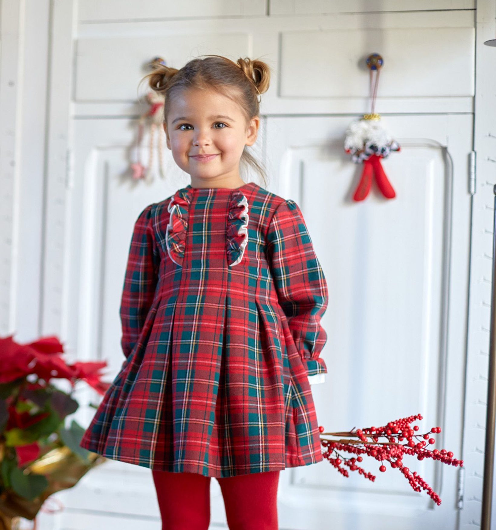 TUTTO PICCOLO AW20-21 GIRLS RED TARTAN DRESS & TIGHTS REF.: 9236 