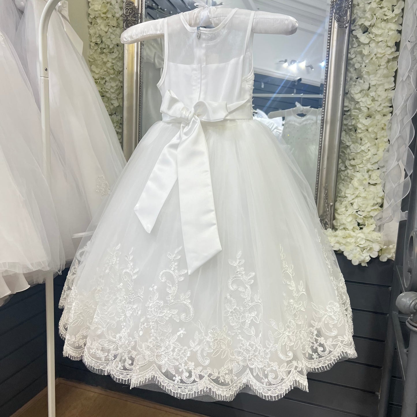Girls “Megan” Ivory Occasion Dress
