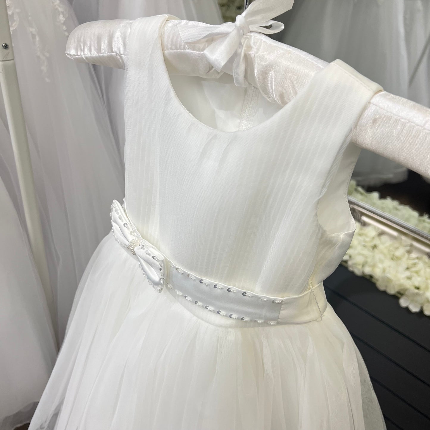 Girls “Cindy” Ivory Occasion Dress