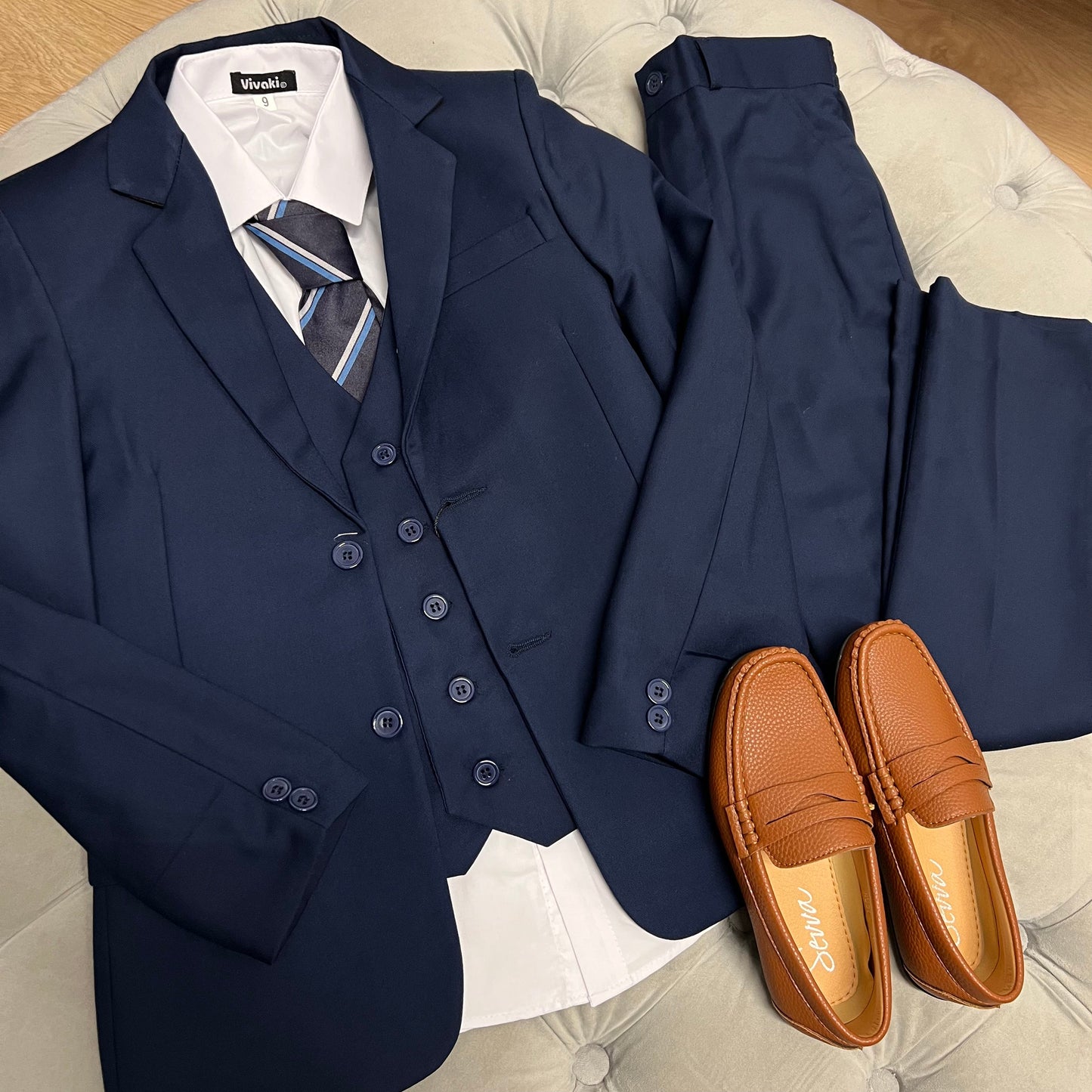 Boys Navy 5 Piece Suit