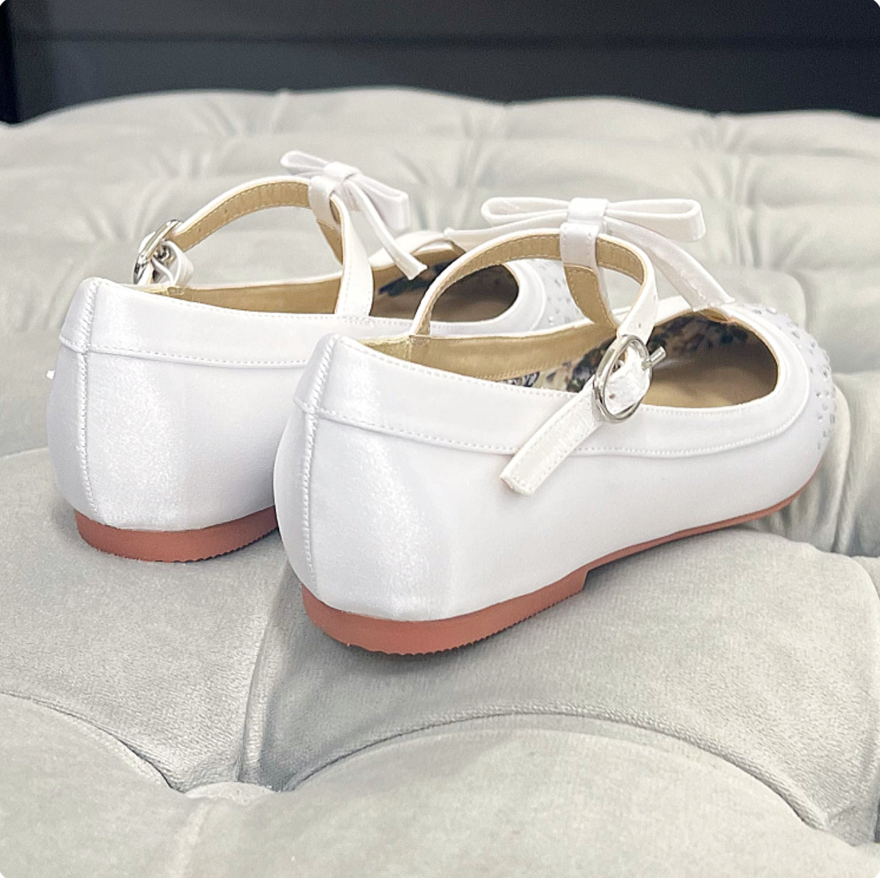 Ruthie White Satin Diamanté Shoes